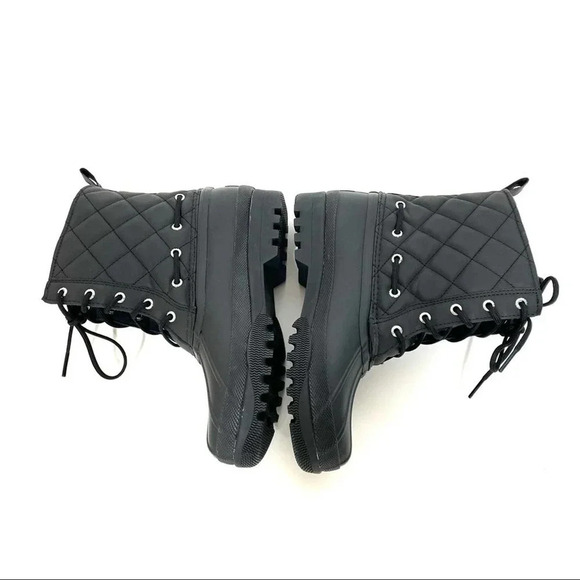 NEW Sperry Top Sider Gosling Quilted Duck Waterproof Black Lace Up Boots Size 6 - Picture 3 of 8